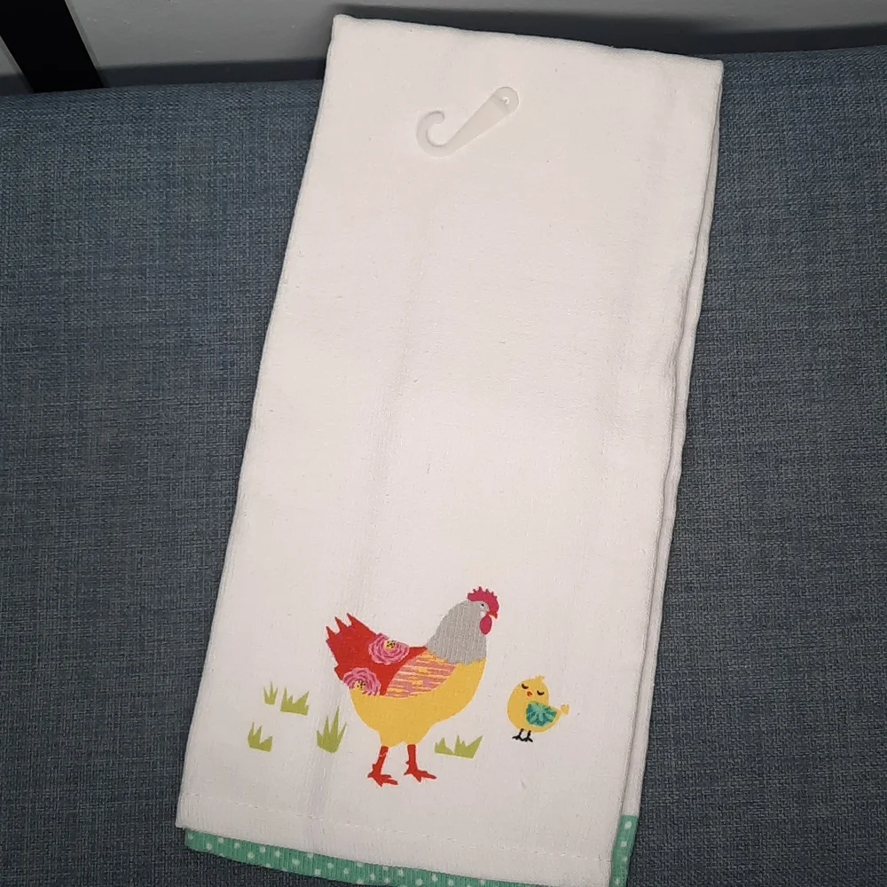 Easter Bunny Spring Farm Animals Dual Purpose Kitchen Dish Towels Fun Set - Picture 4 of 11